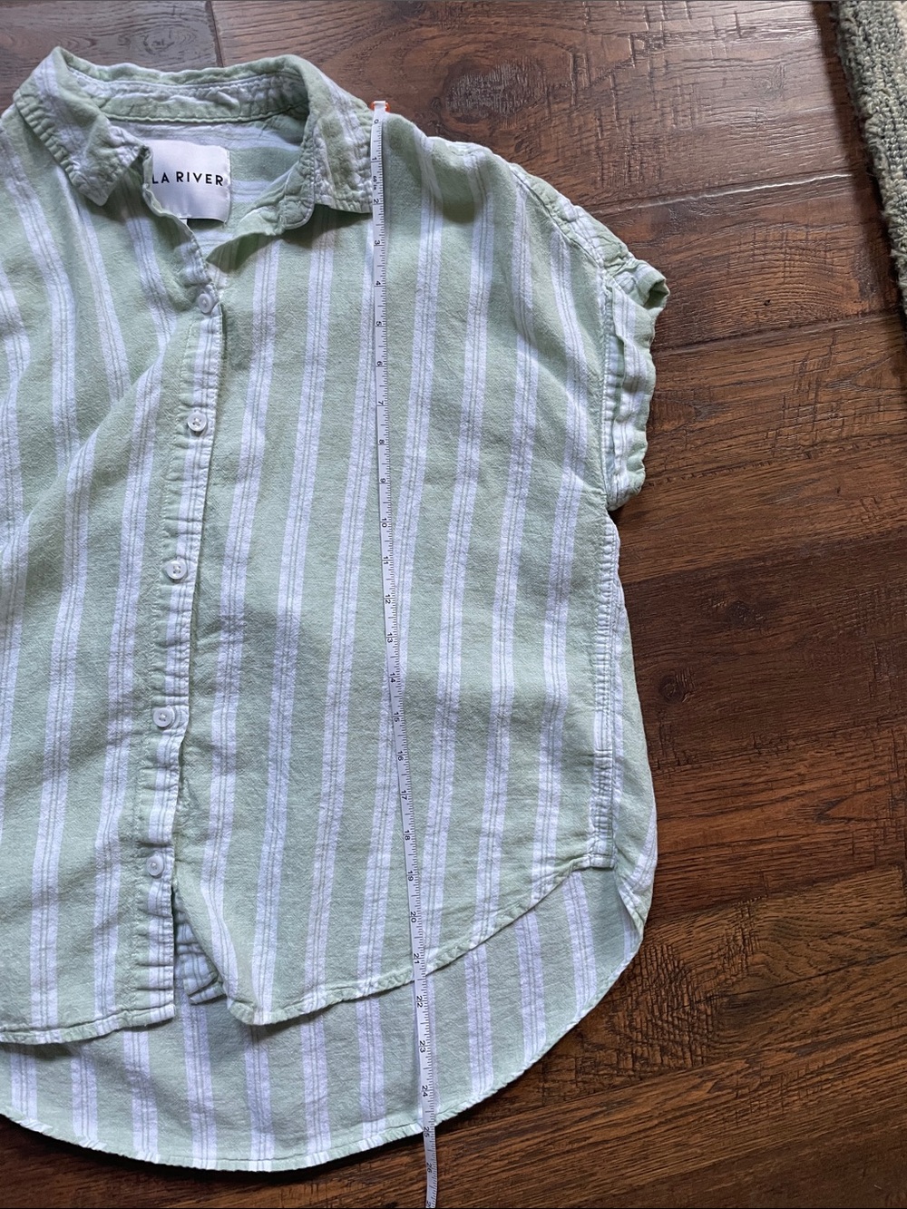 Lola River Mint Green & White Striped Button-Up Shirt - Picture 6 of 7